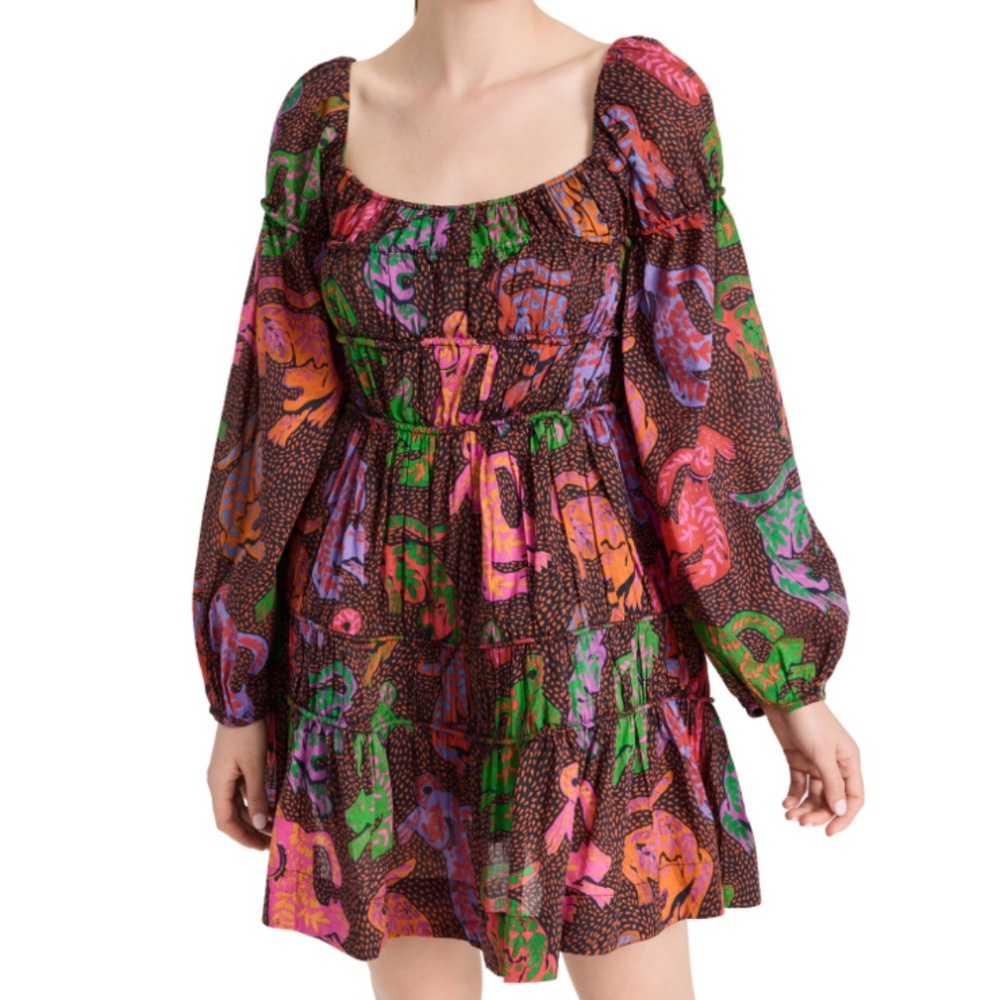 FARM Rio Wild Leopards Black Midi Dress